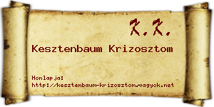 Kesztenbaum Krizosztom névjegykártya